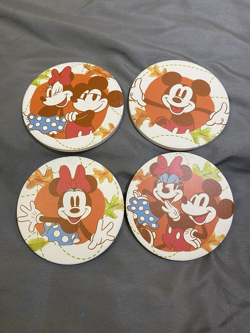 Disney Mickey and Minnie Friends Harvest Coasters set of 4